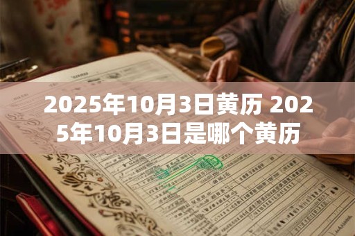 2025年10月3日黄历 2025年10月3日是哪个黄历