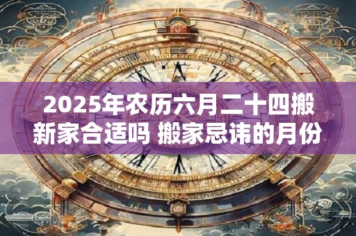 2025年农历六月二十四搬新家合适吗 搬家忌讳的月份