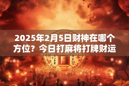 2025年2月5日财神在哪个方位？今日打麻将打牌财运方位