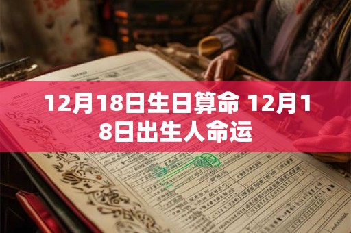 12月18日生日算命 12月18日出生人命运