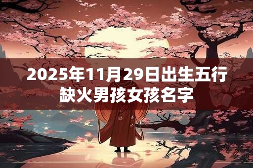 2025年11月29日出生五行缺火男孩女孩名字