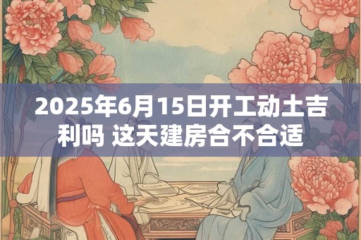 2025年6月15日开工动土吉利吗 这天建房合不合适