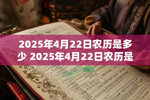 2025年4月22日农历是多少 2025年4月22日农历是啥