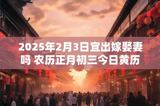 2025年2月3日宜出嫁娶妻吗 农历正月初三今日黄历