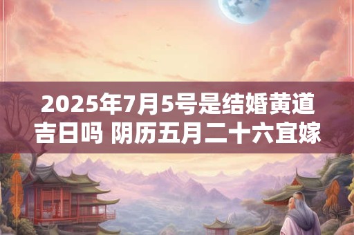2025年7月5号是结婚黄道吉日吗 阴历五月二十六宜嫁娶吗