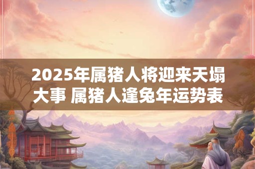 2025年属猪人将迎来天塌大事 属猪人逢兔年运势表现
