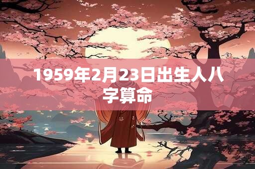 1959年2月23日出生人八字算命