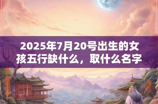 2025年7月20号出生的女孩五行缺什么，取什么名字好