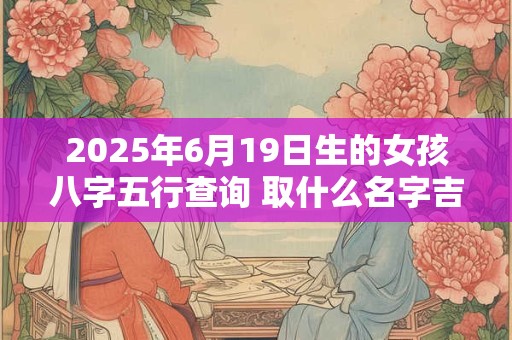 2025年6月19日生的女孩八字五行查询 取什么名字吉利 2025年6月19日生的女孩八字五行查询 取什么名字吉利