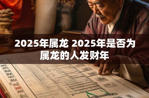 2025年属龙 2025年是否为属龙的人发财年
