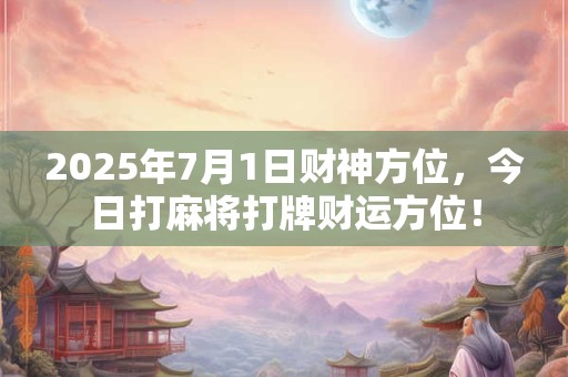 2025年7月1日财神方位，今日打麻将打牌财运方位！