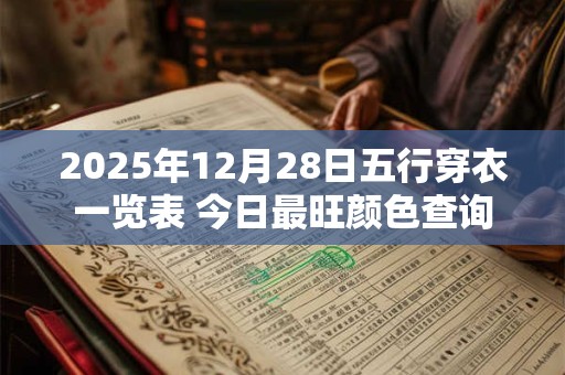2025年12月28日五行穿衣一览表 今日最旺颜色查询
