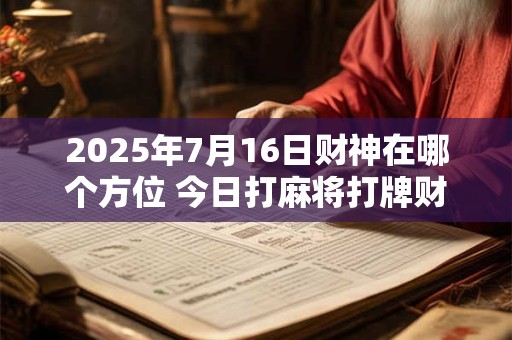 2025年7月16日财神在哪个方位 今日打麻将打牌财运方位 2025年7月16日财神在哪个方位 今日打麻将打牌财运方位