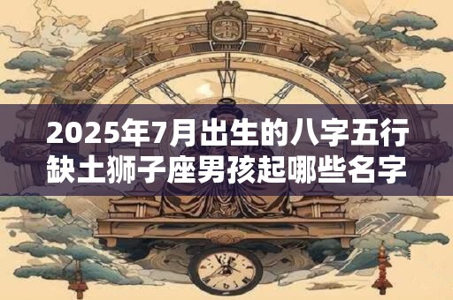 2025年7月出生的八字五行缺土狮子座男孩起哪些名字好？
