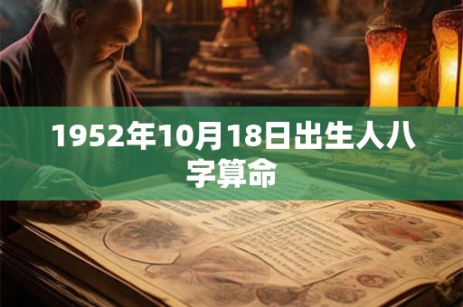 1952年10月18日出生人八字算命
