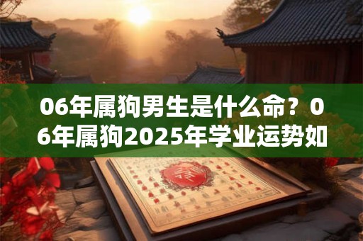 06年属狗男生是什么命？06年属狗2025年学业运势如何？