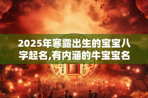 2025年寒露出生的宝宝八字起名,有内涵的牛宝宝名