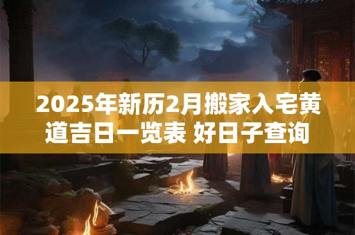 2025年新历2月搬家入宅黄道吉日一览表 好日子查询