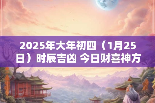 2025年大年初四(1月25日)时辰吉凶 今日财喜神方位 2025年大年初四(1月25日)时辰吉凶 今日财喜神方位