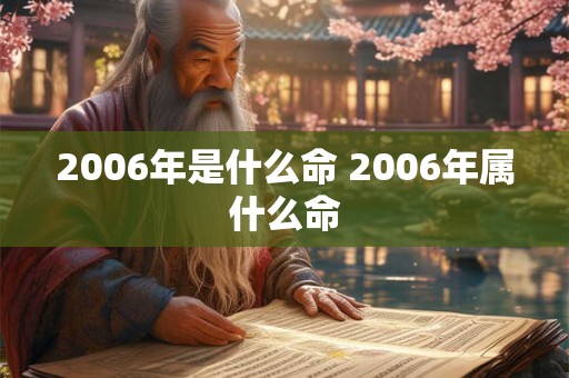 2006年是什么命 2006年属什么命