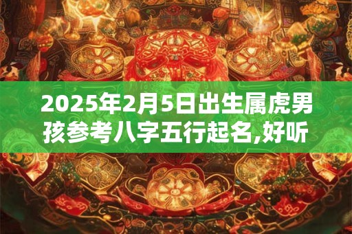 2025年2月5日出生属虎男孩参考八字五行起名,好听不常见的名字