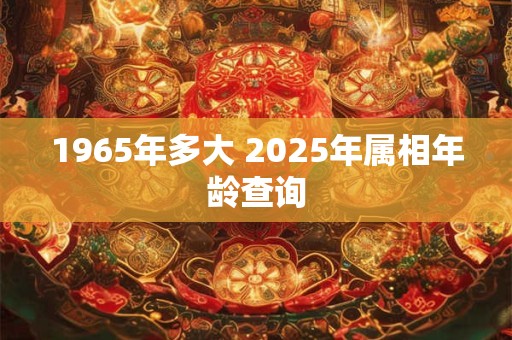 1965年多大 2025年属相年龄查询