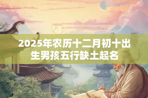 2025年农历十二月初十出生男孩五行缺土起名