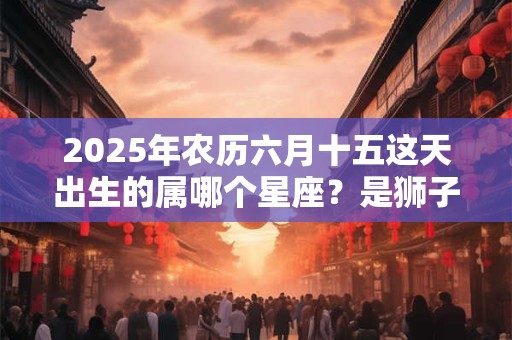 2025年农历六月十五这天出生的属哪个星座?是狮子座吗 2025年农历六月十五这天出生的属哪个星座?是狮子座吗