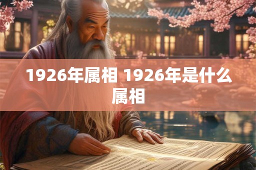 1926年属相 1926年是什么属相