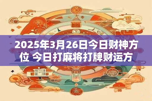 2026年3月26日今日财神方位 今日打麻将打牌财运方位