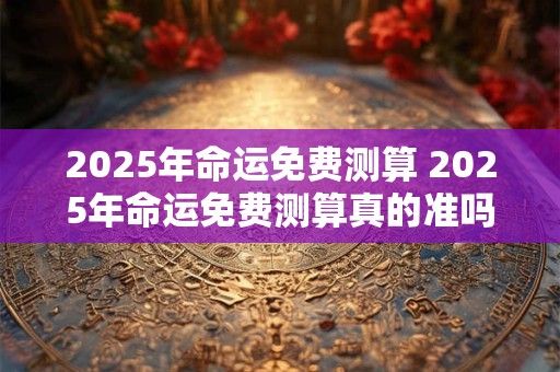 2025年命运免费测算 2025年命运免费测算真的准吗