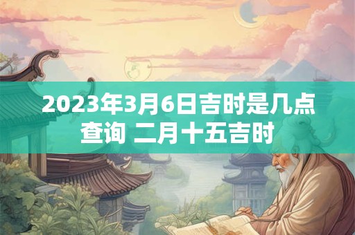 2023年3月6日吉时是几点查询 二月十五吉时