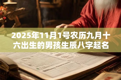 2025年11月1号农历九月十六出生的男孩生辰八字起名