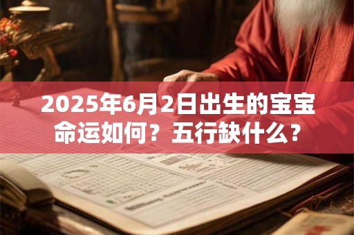 2025年6月2日出生的宝宝命运如何？五行缺什么？