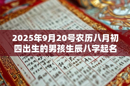 2025年9月20号农历八月初四出生的男孩生辰八字起名