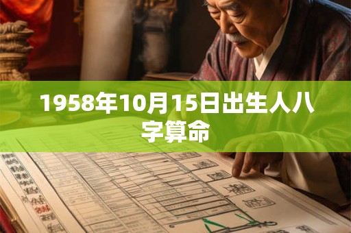 1958年10月15日出生人八字算命
