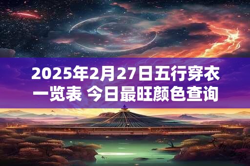 2025年2月27日五行穿衣一览表 今日最旺颜色查询