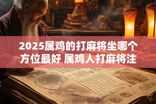 2025属鸡的打麻将坐哪个方位最好 属鸡人打麻将注意事项