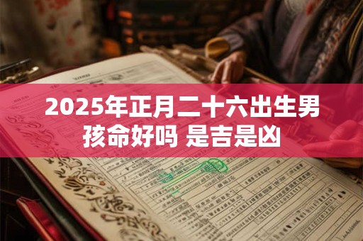 2025年正月二十六出生男孩命好吗 是吉是凶