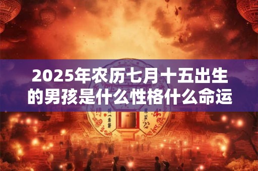 2025年农历七月十五出生的男孩是什么性格什么命运？