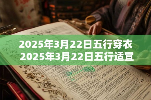 2025年3月22日五行穿衣 2025年3月22日五行适宜穿什么