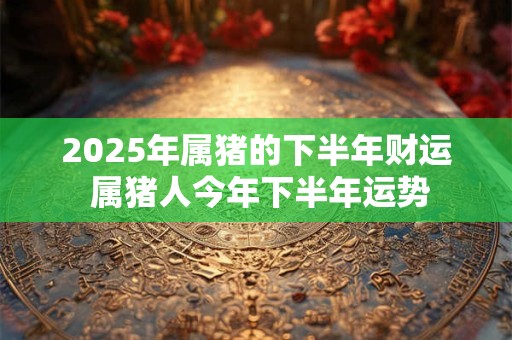 2025年属猪的下半年财运 属猪人今年下半年运势