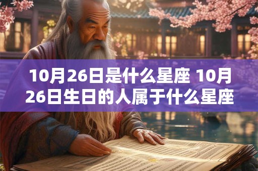 10月26日是什么星座 10月26日生日的人属于什么星座