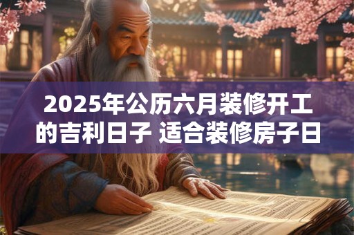 2025年公历六月装修开工的吉利日子 适合装修房子日期