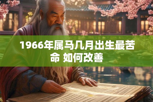 1966年属马几月出生最苦命 如何改善