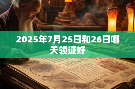 2025年7月25日和26日哪天领证好