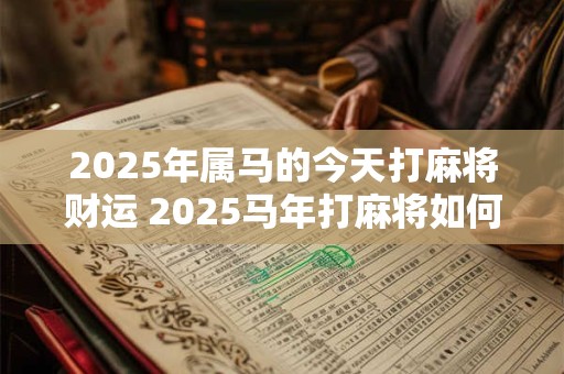 2025年属马的今天打麻将财运 2025马年打麻将如何赚钱