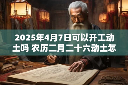 2025年4月7日可以开工动土吗 农历二月二十六动土怎么样