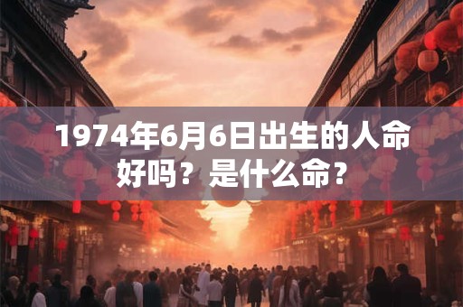 1974年6月6日出生的人命好吗？是什么命？