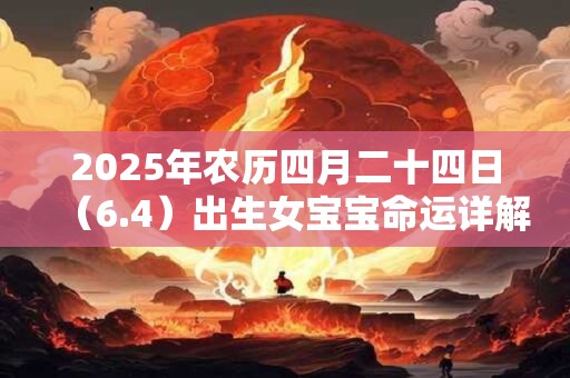 2025年农历四月二十四日（6.4）出生女宝宝命运详解